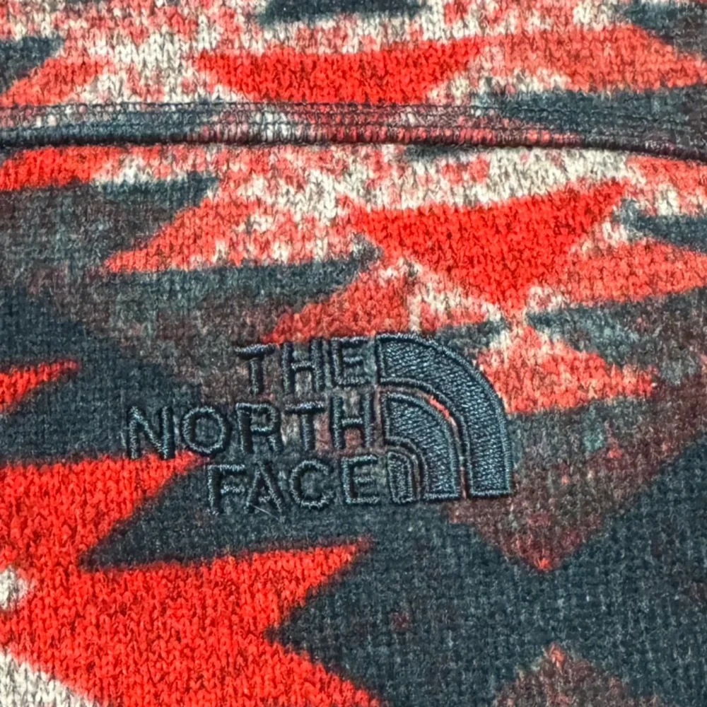 The North Face Men's Half Zip Aztec Orange Red and Blue Print Size Medium
